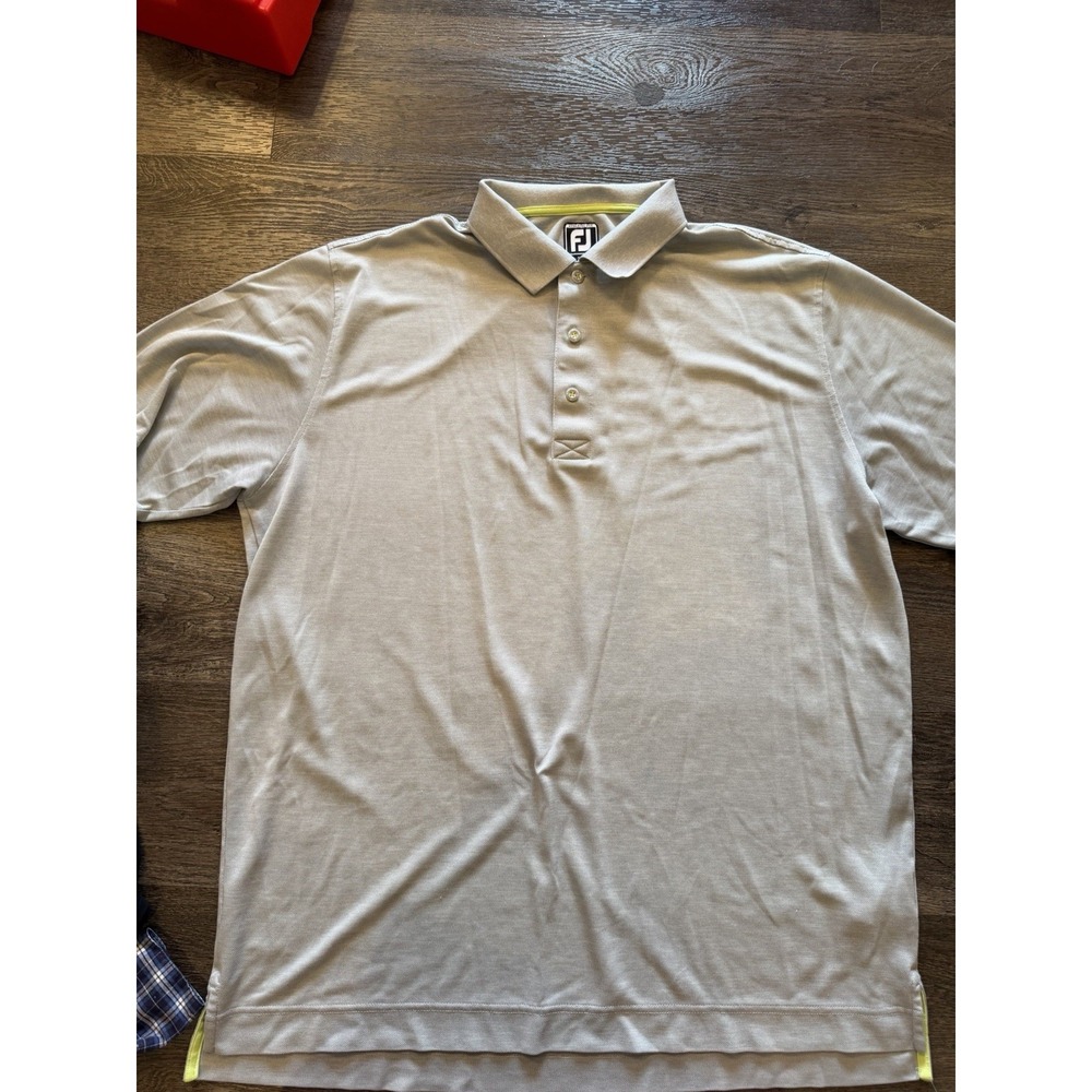 FootJoy Polo Shirt Mens 2XL Gray Athletic Fit Golf Performance Stretch